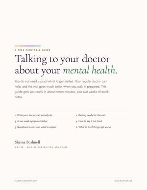 Cover of the printable guide Talking to Your Doctor About Your Mental Health